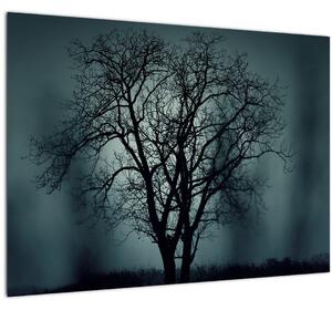 Tablou pe sticlă copaci în eclipsă (70x50 cm)