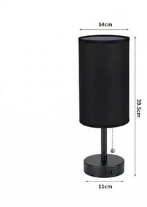Brilagi - Lampă de masă cu port USB TABLON, 1xE27/25W/230V, neagră