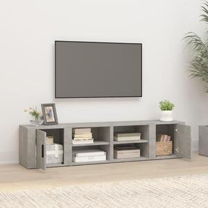 Comode TV, 2 buc., gri beton, 80x31,5x36 cm, lemn prelucrat