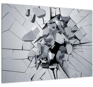 Tablou pe sticlă abstracție 3D (70x50 cm)