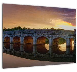 Tablou pe sticlă cu pod (70x50 cm)