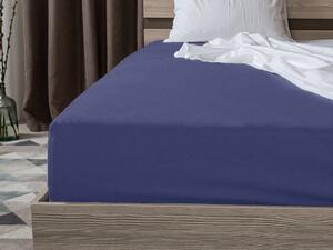 Cearsaf Jersey albastru marin 160 x 200 cm