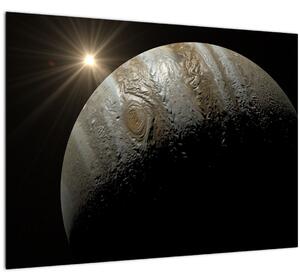 Tablou pe sticlă cu planetă în cosmos (70x50 cm)