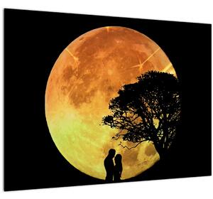 Tablou pe sticlă cu umbre în lumina lunii (70x50 cm)