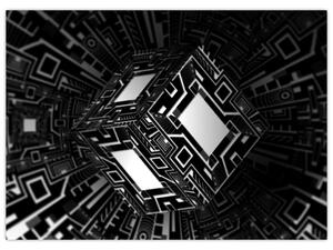 Tablou cu un cub abstract (70x50 cm)