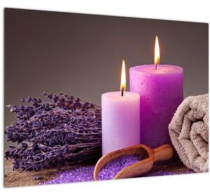Tablou pe sticlă cu produsele spa (70x50 cm)