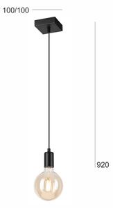 Lustră pe cablu ASTRID 1xE27/60W/230V negru mat