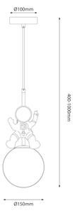 Lustră pe cablu pentru copii ASTRONAUT 1xE27/60W/230V d. 15 cm auriu/bej