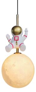Lustră pe cablu pentru copii ASTRONAUT 1xE27/60W/230V d. 15 cm auriu/bej