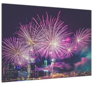 Tablou pe sticlă cu artificii (70x50 cm)