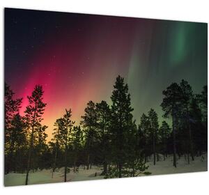 Tablou pe sticlă cu Northern Lights (70x50 cm)