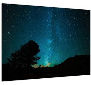 Tablou pe sticlă cu cerul nocturn și stele (70x50 cm)