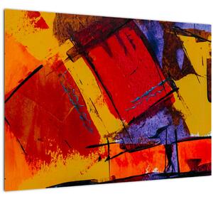 Tablou pe sticlă cu abstracție (70x50 cm)