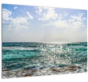 Tablou pe sticlă cu suprafața mării (70x50 cm)