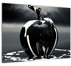 Tablou pe sticlă cu mărul negru (70x50 cm)