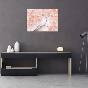 Tablou florilor de pom din coral - abstract (70x50 cm)
