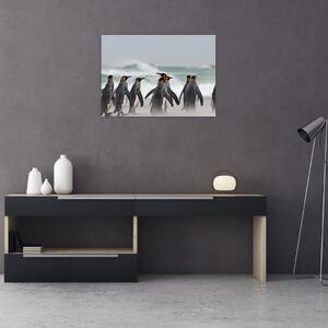 Tablou pinguini în ocean (70x50 cm)