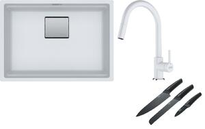 Set chiuvetă din granit Franke Kanon 125.0528.614, baterie bucătărie Franke Lina 115.0626.081, 112.0545.792