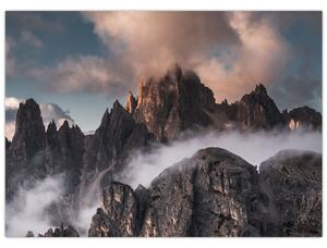Tablou - Dolomiți Italieni ascunși în ceață (70x50 cm)