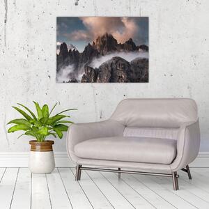 Tablou - Dolomiți Italieni ascunși în ceață (70x50 cm)