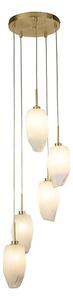 Searchlight 23146-5SB - Candelabru suspendat ROCKY 5xG9/33W/230V