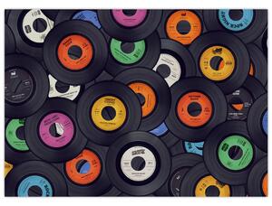 Tablou - plăci de gramofon (70x50 cm)