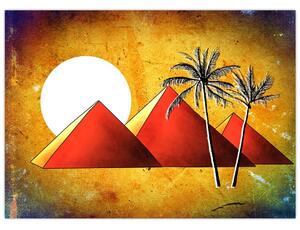 Tablou cu piramidele egiptene pictate (70x50 cm)