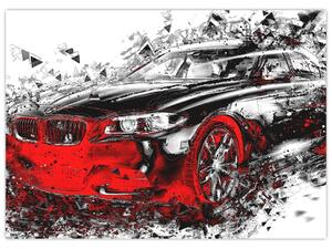 Tablou - Mașina pictată în acțiune (70x50 cm)