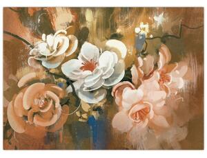 Tablou -Buchet de flori pictat (70x50 cm)