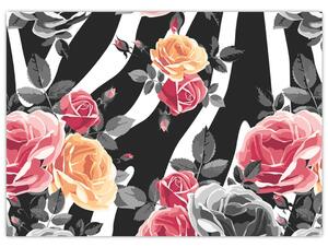 Tablou cu trandafiri înfloriți (70x50 cm)