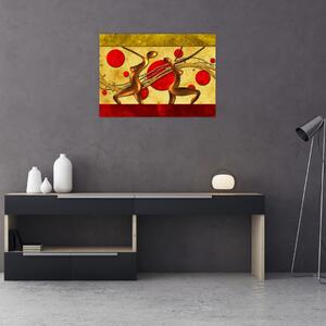 Tablou abstract cu două femei (70x50 cm)