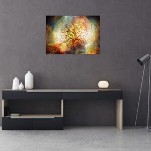 Tablou abstract cu copac (70x50 cm)