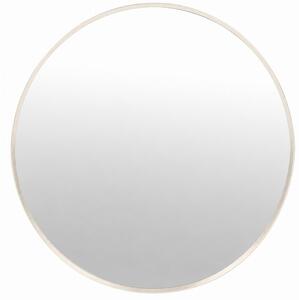 Oglinda eleganta de perete rotunda Pufo Glam cu rama decorativa, oglinda minimalista pentru baie, hol, dormitor, living sau dressing, Ø 50 cm, crem