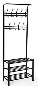 Cuier, Songmics, Metal, Negru, 68 x 35 x 187 cm