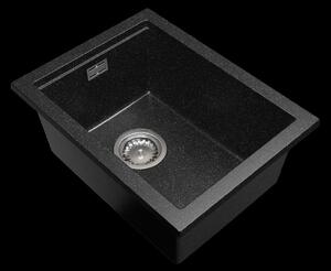 Gamma Decor 3850, chiuvetă granit cu 1 compartiment 380x500x207 mm, negru cu patate, GMA-ZLE000167