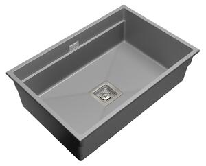 Gamma Decor 7050, chiuvetă granit cu 1 compartiment 700x470x220 mm, gri, GMA-ZLE000103