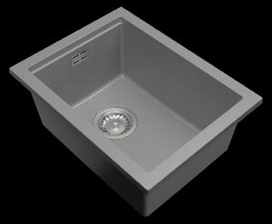 Gamma Decor 3850, chiuvetă granit cu 1 compartiment 380x500x207 mm, gri, GMA-ZLE000163