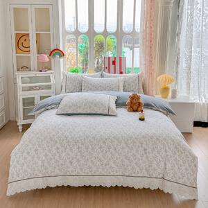 Lenjerie de pat bumbac 100%, 4 piese, model floral delicat, BCP401