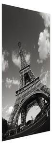 Fototapeta pentru ușă - turnul Eiffel alb negru (95x205cm)
