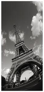 Fototapeta pentru ușă - turnul Eiffel alb negru (95x205cm)