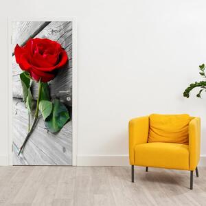 Fototapeta pentru ușă - trandafir roșu (95x205cm)
