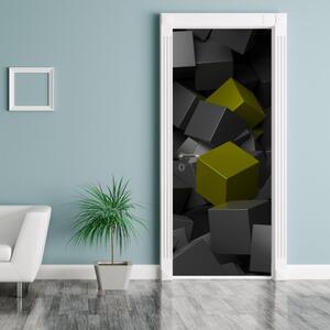 Fototapeta pentru ușă - două cuburi galbene (95x205cm)