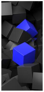 Fototapeta pentru ușă - două cuburi albastre (95x205cm)