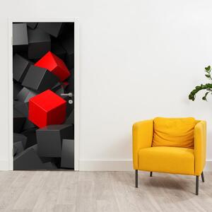 Fototapeta pentru ușă - două cuburi roșii (95x205cm)