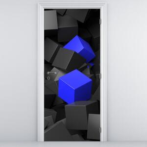 Fototapeta pentru ușă - două cuburi albastre (95x205cm)