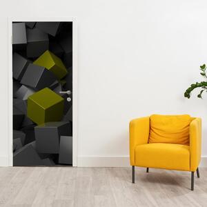 Fototapeta pentru ușă - două cuburi galbene (95x205cm)