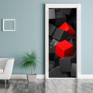 Fototapeta pentru ușă - două cuburi roșii (95x205cm)