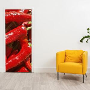 Fototapeta pentru ușă - ardei roșii (95x205cm)