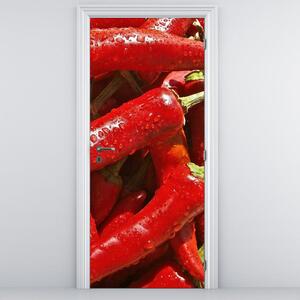 Fototapeta pentru ușă - ardei roșii (95x205cm)