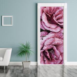 Fototapeta pentru ușă - rouă pe trandafiri (95x205cm)